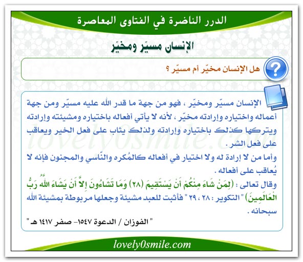 هل الإنسان مخير أم مسير؟