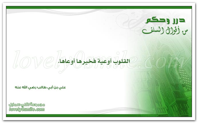 القلوب أوعية فخيرها أوعاها