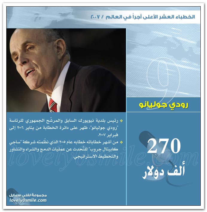 الخطباء العشر الأعلى أجراً في العالم 2007