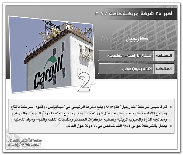 أكبر 25 شركة أمريكية خاصة 2007