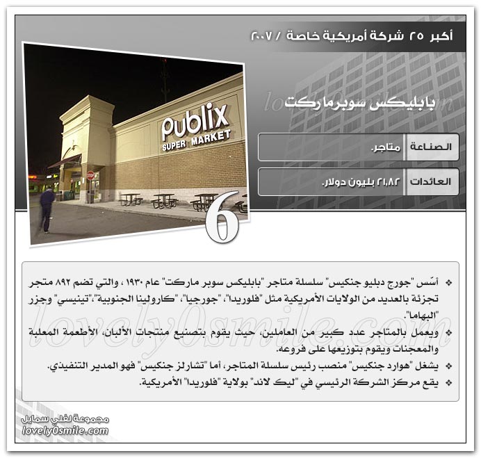 أكبر 25 شركة أمريكية خاصة 2007