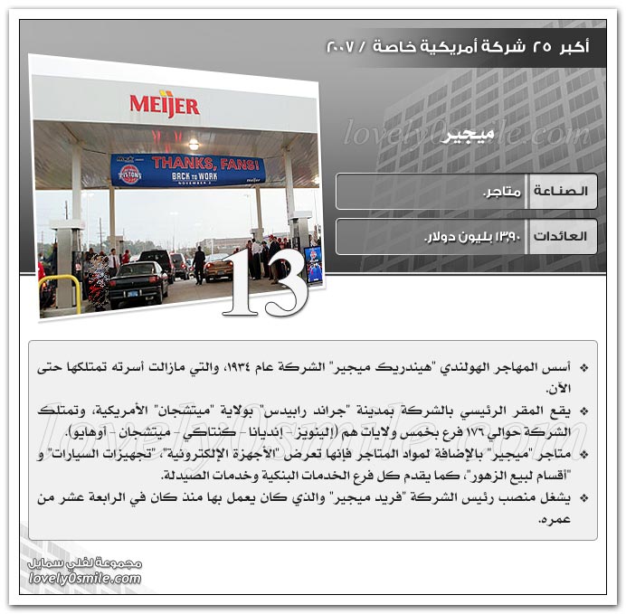 أكبر 25 شركة أمريكية خاصة 2007