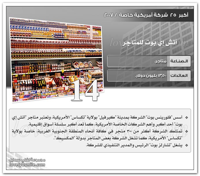 أكبر 25 شركة أمريكية خاصة 2007