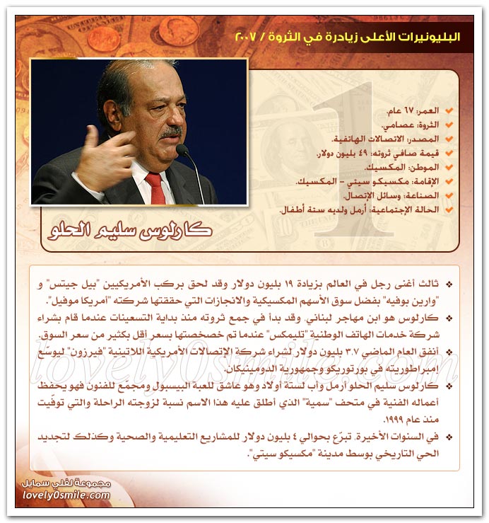 البليونيرات الأعلى زيادرة في الثروة 2007