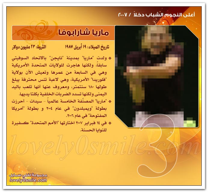 أعلى النجوم الشباب دخلاً 2007 ج1