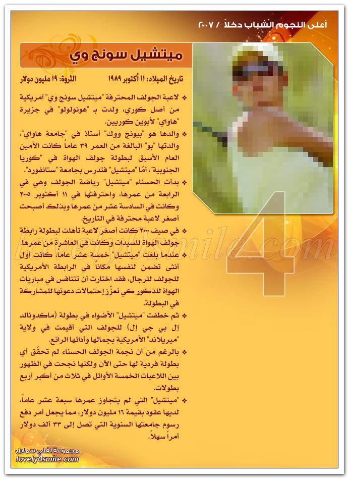 أعلى النجوم الشباب دخلاً 2007 ج1