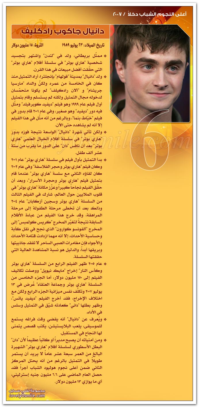 أعلى النجوم الشباب دخلاً 2007 ج1