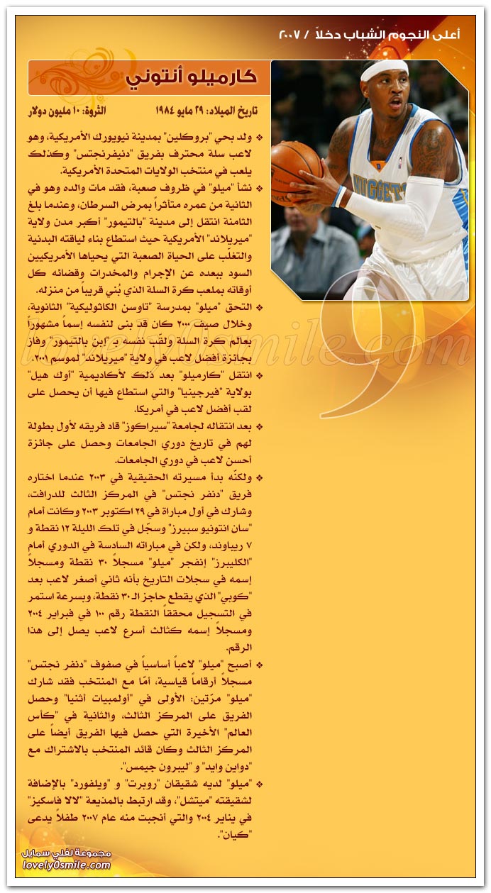 أعلى النجوم الشباب دخلاً 2007 ج1