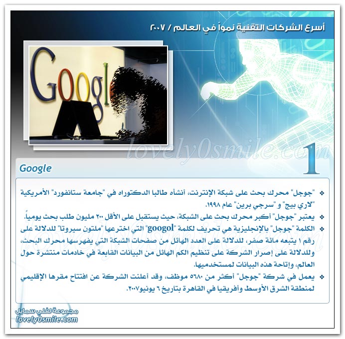 أسرع الشركات التقنية نموا في العالم 2007