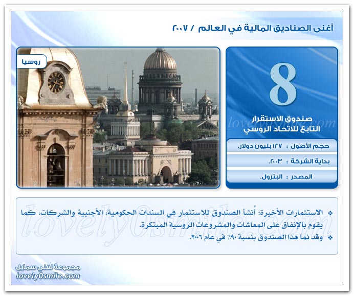 أغنى الصناديق المالية في العالم 2007