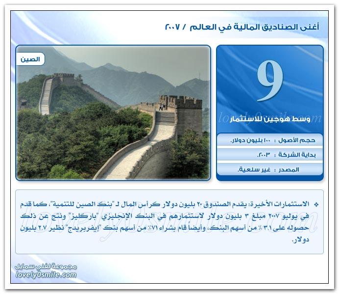 أغنى الصناديق المالية في العالم 2007