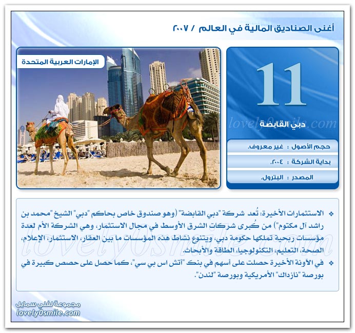 أغنى الصناديق المالية في العالم 2007