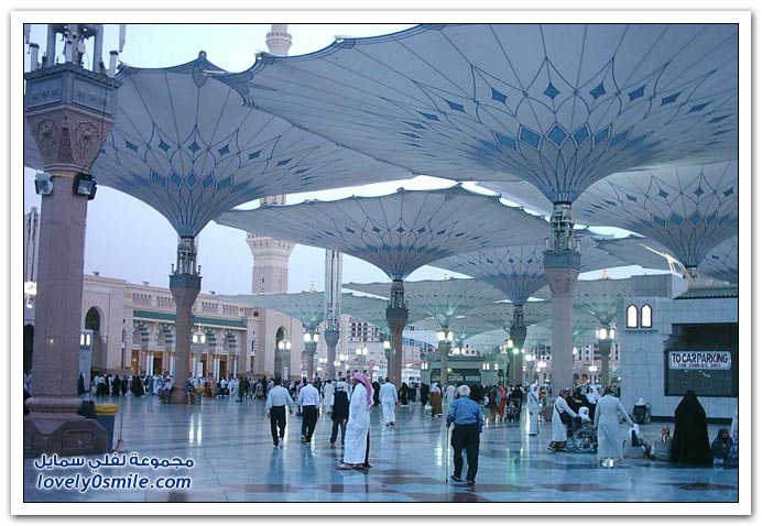 صور ساحات المسجد النبوي الشريف بعد تركيب المظلات