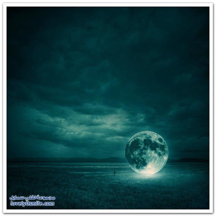 صور القمر في الليل والنهار