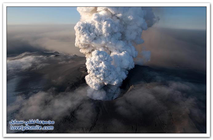 صور الرماد والسحب البركانية لبركان أيسلندا