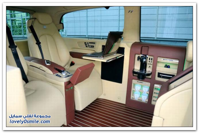 صور: تصميم رائع لمكتب داخل سيارة مرسيدس بنز