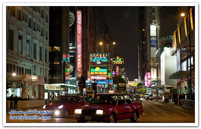 صور جمال مدينة هونكونج ليلاً