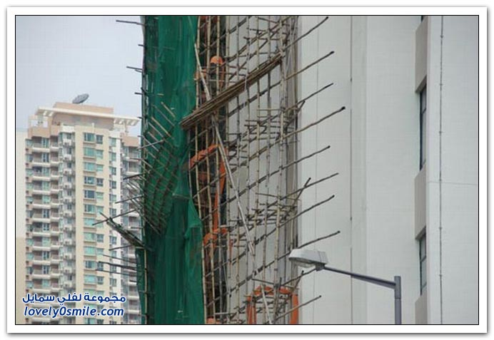 صور: استخدام الخيزران كسقالات أثناء البناء في شرق آسيا