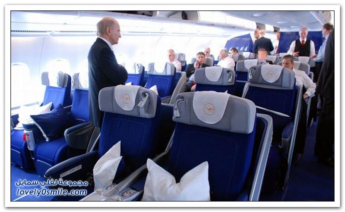 من داخل طائرة ايرباص A380 الجديدة لخطوط لوفتهانزا