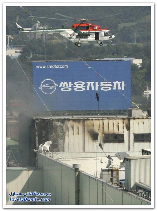 صور أحد الإضرابات في مصنع سيارات في كوريا الجنوبية