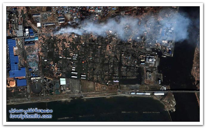 صور قبل وبعد زلزال وتسونامي اليابان 2011