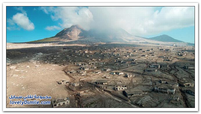 آثار بركان جزيرة مونتسيرات في البحر الكاريبي
