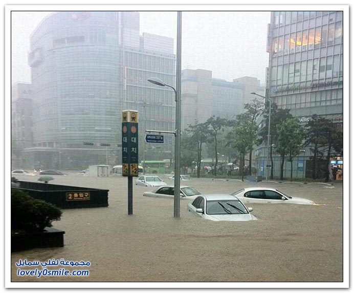 صور لأعنف أمطار منذ القرن في كوريا الجنوبية