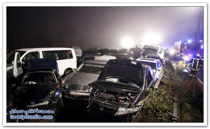 حادث تصادم 52 سيارة في ألمانيا