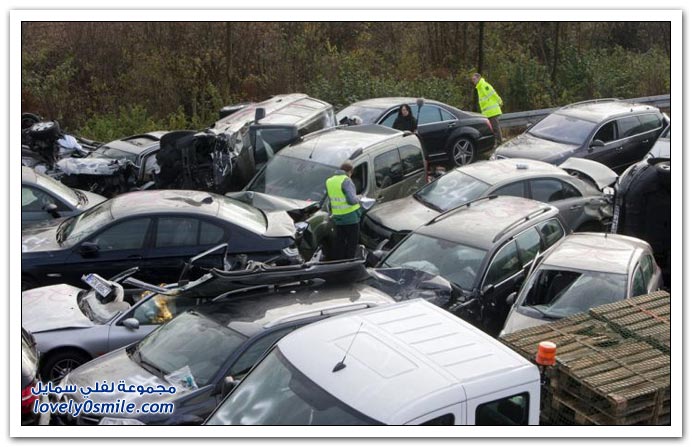 حادث تصادم 52 سيارة في ألمانيا