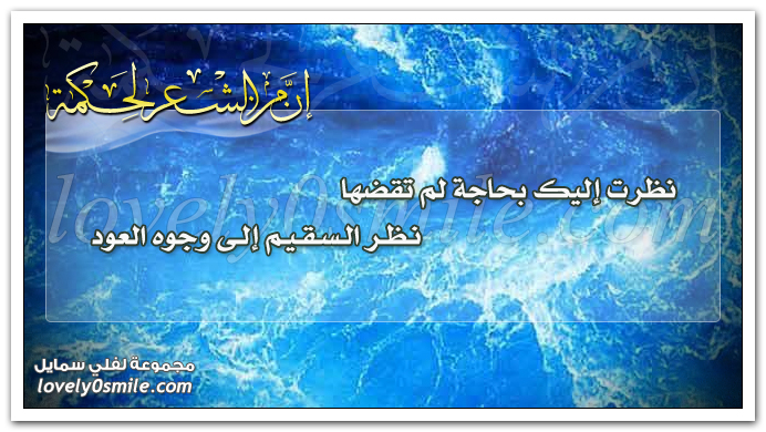 نظرت إليك بحاجة لم تقضها نظر السقيم إلى وجوه العود