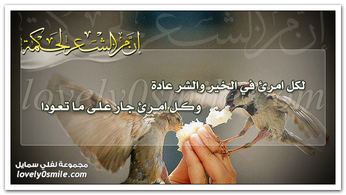 لكل امرئ في الخير والشر عادة وكل امرئ جار على ما تعودا