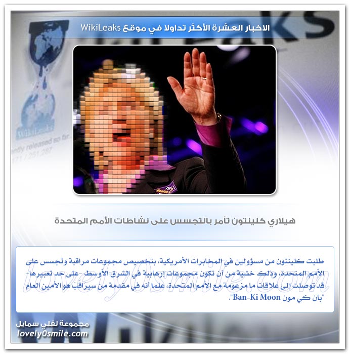 الأخبار العشرة الأكثر تداولا موقع ويكليكس WikiLeaks