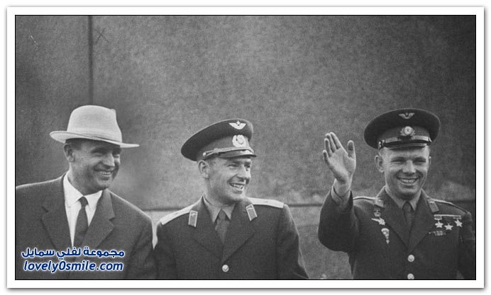 صور تكريم أول رائد فضاء سوفيتي عام 1961