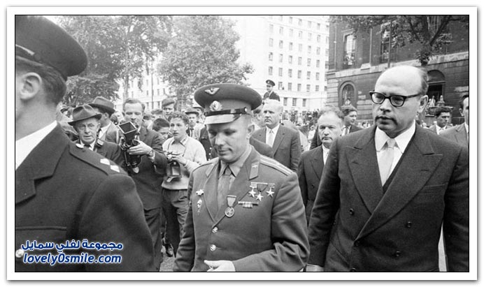 صور تكريم أول رائد فضاء سوفيتي عام 1961