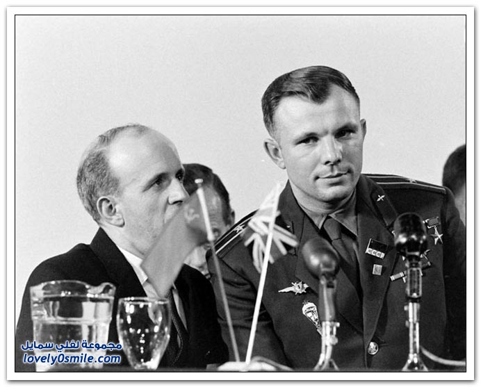 صور تكريم أول رائد فضاء سوفيتي عام 1961