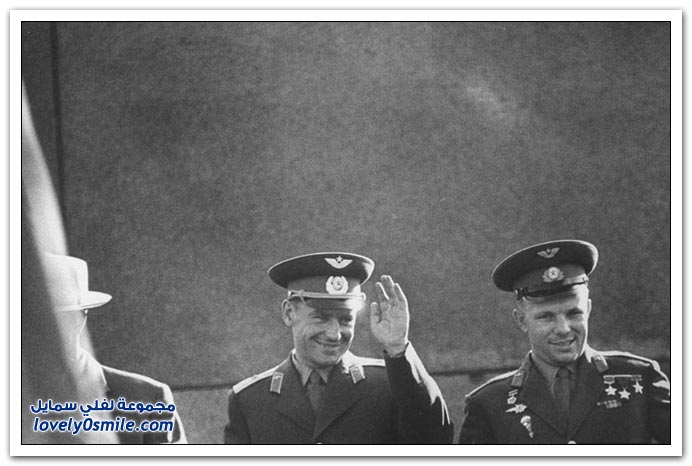 صور تكريم أول رائد فضاء سوفيتي عام 1961