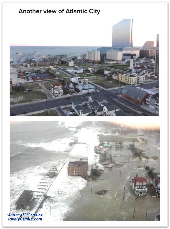 صور قبل وبعد إعصار ساندي