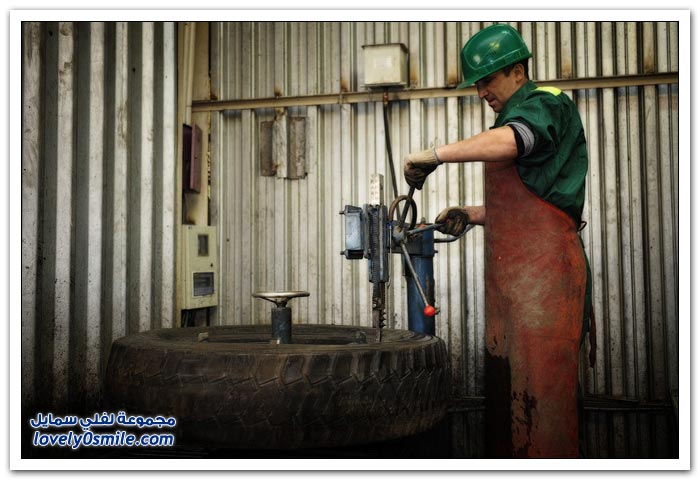 محطة للتخلص من الإطارات وإعادة استخدامها