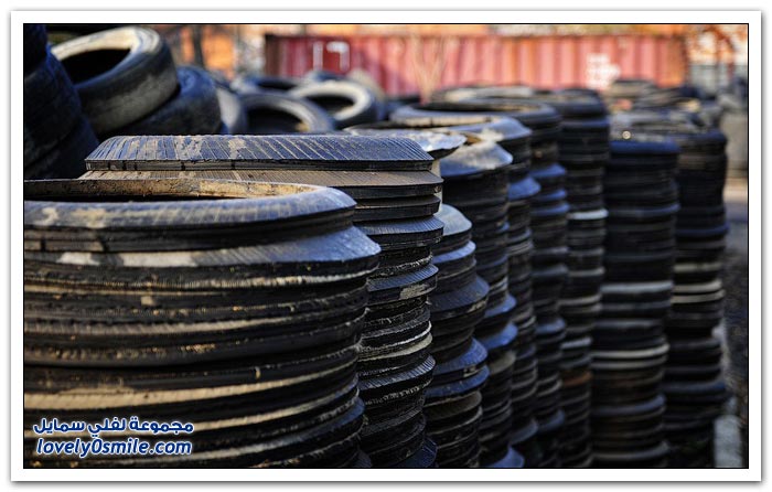 محطة للتخلص من الإطارات وإعادة استخدامها