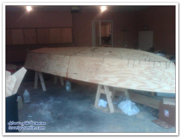 صناعة قارب في المنزل