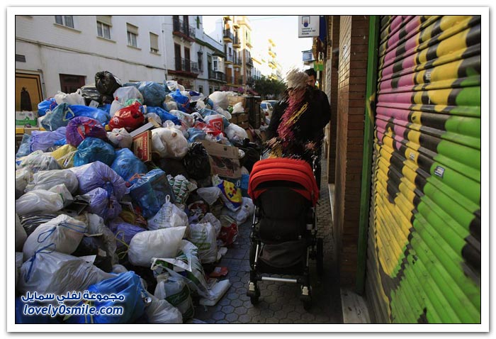 إضراب عمال النظافة في اسبانيا