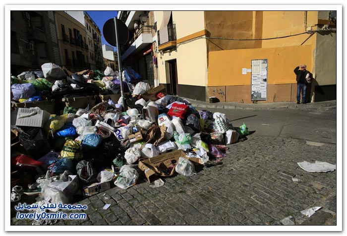 إضراب عمال النظافة في اسبانيا