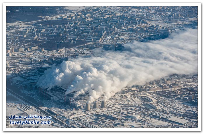 صور موسكو في الشتاء من الطائرة