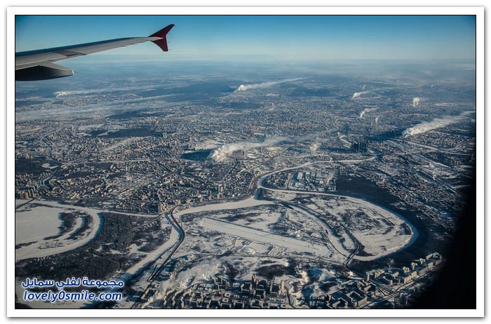 صور موسكو في الشتاء من الطائرة