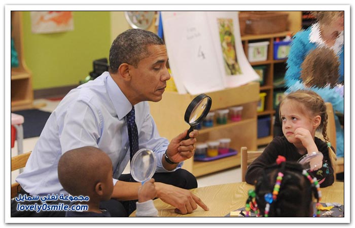 أوباما مع الأطفال