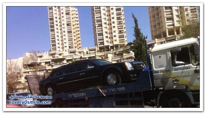 تعطل (الوحش) سيارة الرئيس أوباما في فلسطين المحتلة