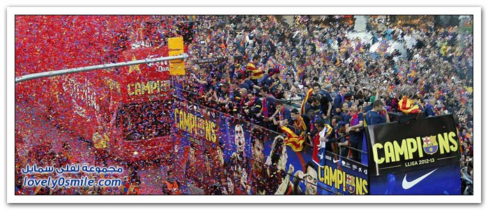 برشلونة يحتفل بلقبه الـ 22
