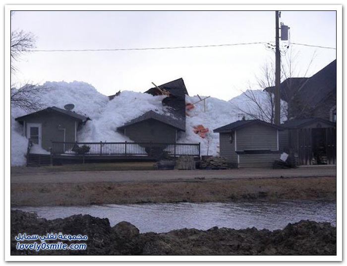تسونامي الجليد الذي سبب أضرارا في منازل مينيسوتا