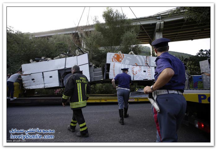 سقوط حافلة ركاب في إيطاليا