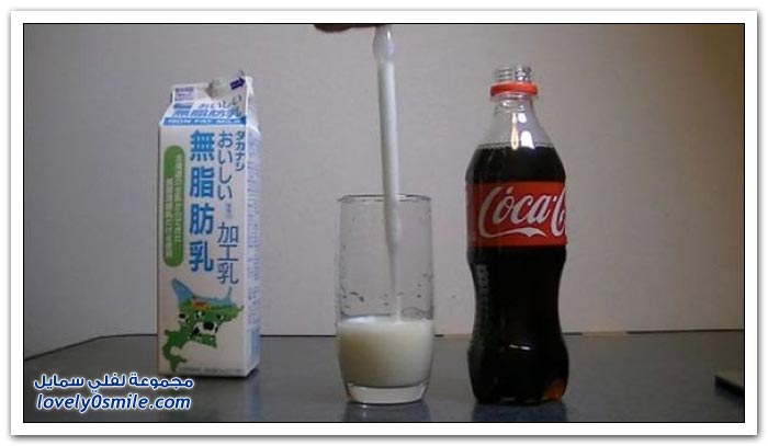 ماذا سيحدث لو أضفنا الحليب للكوكاكولا؟